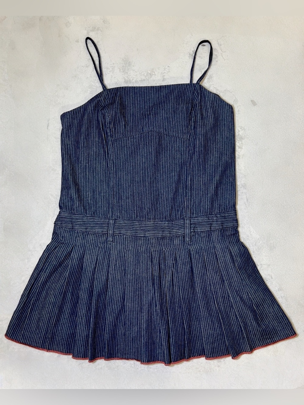 NWT Pilcro by Anthropologie Sleeveless Pleated Denim Romper - Picture 4 of 14